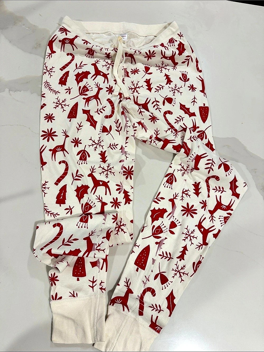 Hanna Andersson Dear Deer Organic Cotton Pajama Pants Pajama Bottoms Red Animal